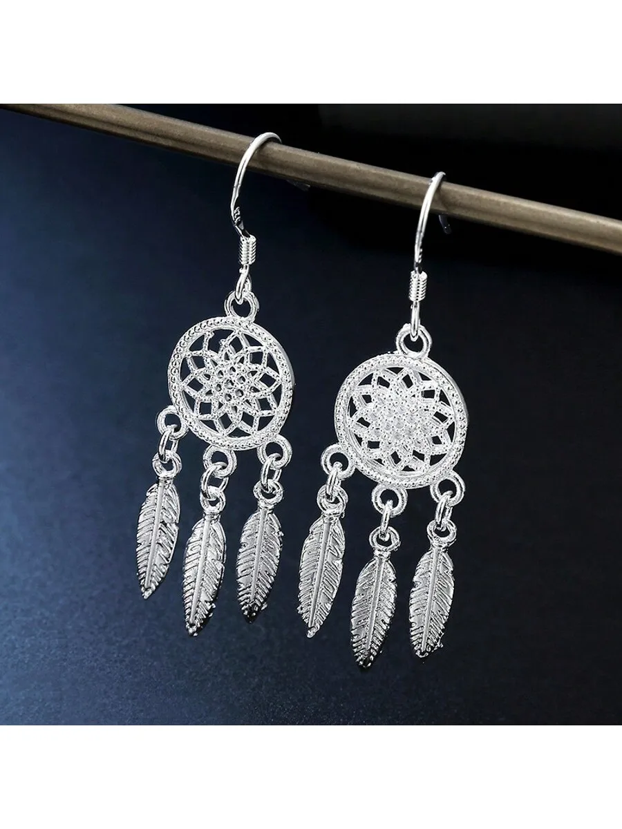 Bohemian Style Dreamcatcher Drop Earrings With Feather Charms For Women Party Wedding Fashion Jewelry
Bohemian Style Dreamcatcher Drop Earrings With Feather Charms For Women Party Wedding Fashion Jewelry