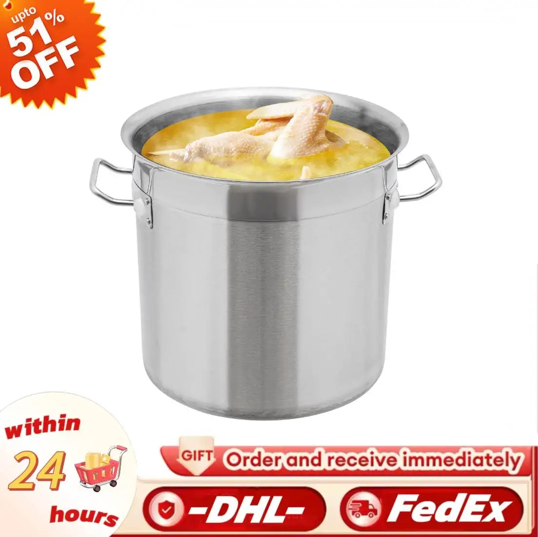 17L Stainless Steel Stock Pot,Cylinder Cookware Commercial Large Soup Induction Cooker Bucket with Openable Lid for Storing Food
17L Stainless Steel Stock Pot,Cylinder Cookware Commercial Large Soup Induction Cooker Bucket with Openable Lid for Storing Food