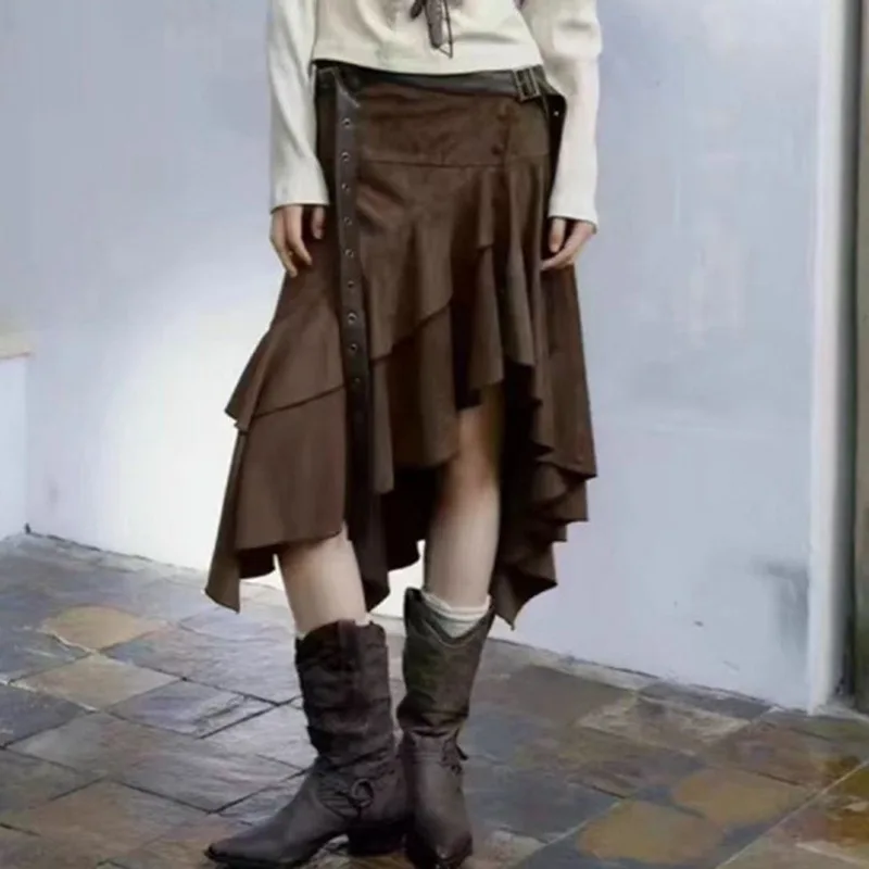 Spice Girl Wind Not Deerskin Skirt Female High Waist Joker Slim Irregular Skirt.
Spice Girl Wind Not Deerskin Skirt Female High Waist Joker Slim Irregular Skirt.