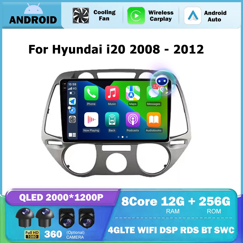 9'' For Hyundai i20 2008 - 2012 Android Auto Wireless Carplay Car Radio Stereo Multimedia Video Player GPS WIFI Touchscreen DSP
9'' For Hyundai i20 2008 - 2012 Android Auto Wireless Carplay Car Radio Stereo Multimedia Video Player GPS WIFI Touchscreen DSP