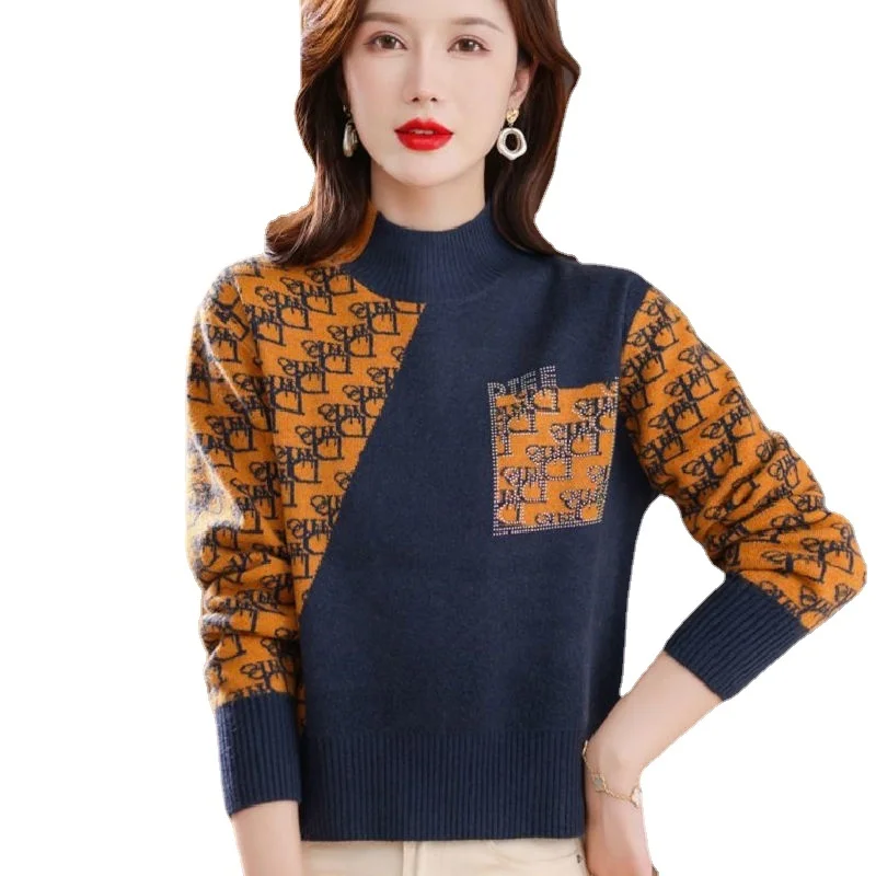high Half neck sweater for women autumn and wter, loose fit, popular style, new style jacquard bottoms in 2023
high Half neck sweater for women autumn and wter, loose fit, popular style, new style jacquard bottoms in 2023