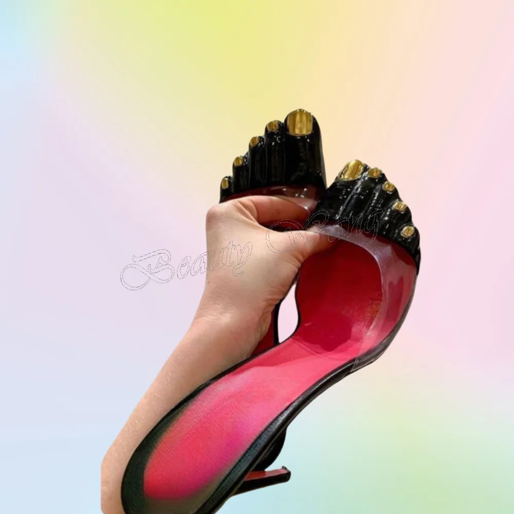 Black Gold Strange Style Pumps Five Fingered Slippers Shoes Thin High Heel Shoes for Women Shoes 2025 Zapatos Para Mujere
Black Gold Strange Style Pumps Five Fingered Slippers Shoes Thin High Heel Shoes for Women Shoes 2025 Zapatos Para Mujere