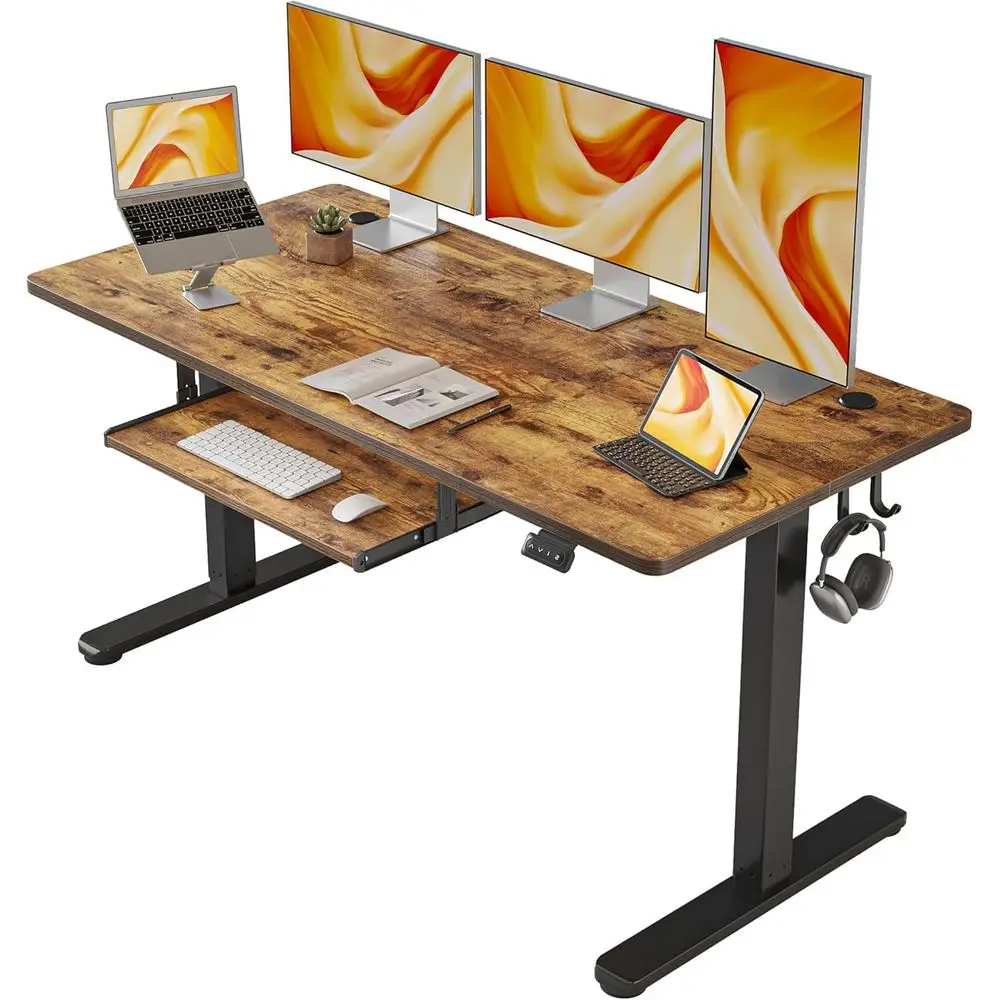 60 x 24 Adjustable Height Sit-Stand Desk with Memory Presets, Ergonomic Workstation, Rustic Brown
60 x 24 Adjustable Height Sit-Stand Desk with Memory Presets, Ergonomic Workstation, Rustic Brown