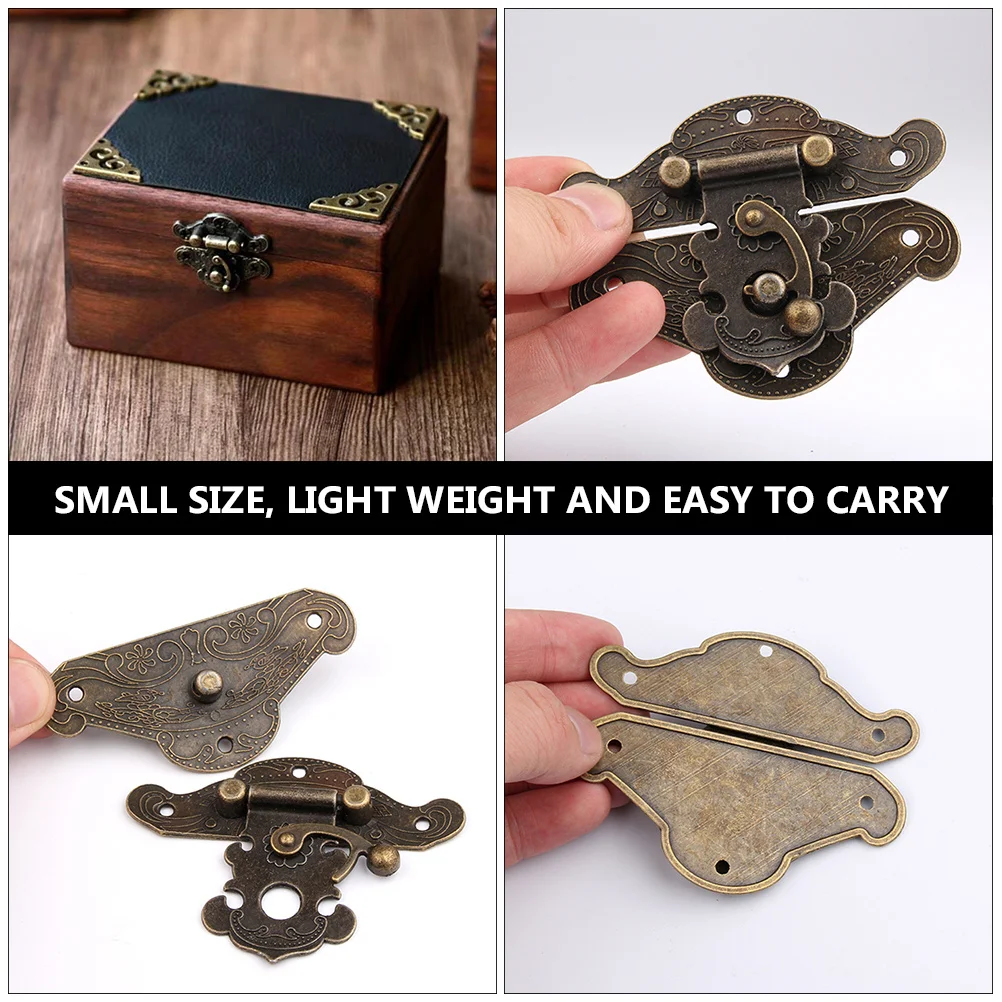 10Sets Boxes Buckle Zinc Alloy Retro Style Decorative Latch for Jewelry Wooden Box Gift Cabinet Lock Jewelry Box Latch 
10Sets Boxes Buckle Zinc Alloy Retro Style Decorative Latch for Jewelry Wooden Box Gift Cabinet Lock Jewelry Box Latch