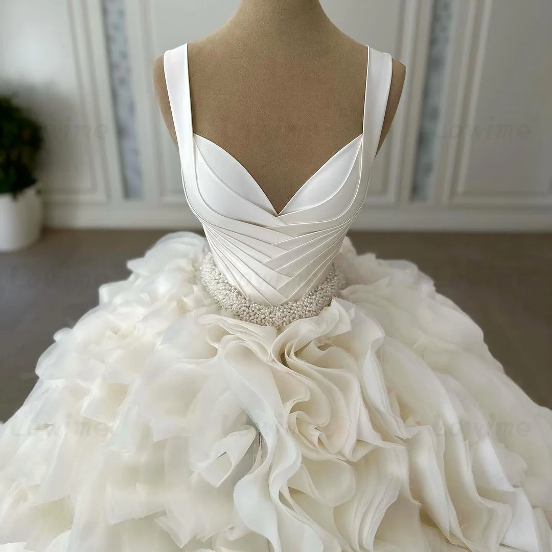 Arabic Off White Puffy Long Prom Dresses Ruffles Wedding Party Bride Dress Customized Pearls Elegant Sweetheart Evening Gowns
Arabic Off White Puffy Long Prom Dresses Ruffles Wedding Party Bride Dress Customized Pearls Elegant Sweetheart Evening Gowns