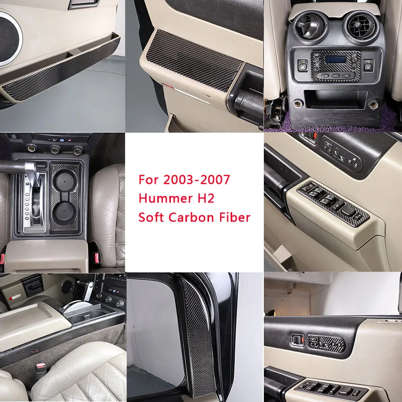 For 2003-2007 Hummer H2 soft carbon fiber car door anti-kick panel door handle steering wheel cover sticker interior accessories
For 2003-2007 Hummer H2 soft carbon fiber car door anti-kick panel door handle steering wheel cover sticker interior accessories