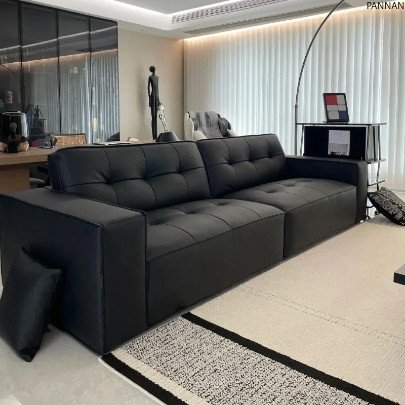 Italian minimalist straight row tofu toast sofa black first layer cowhide square bread sofa
Italian minimalist straight row tofu toast sofa black first layer cowhide square bread sofa