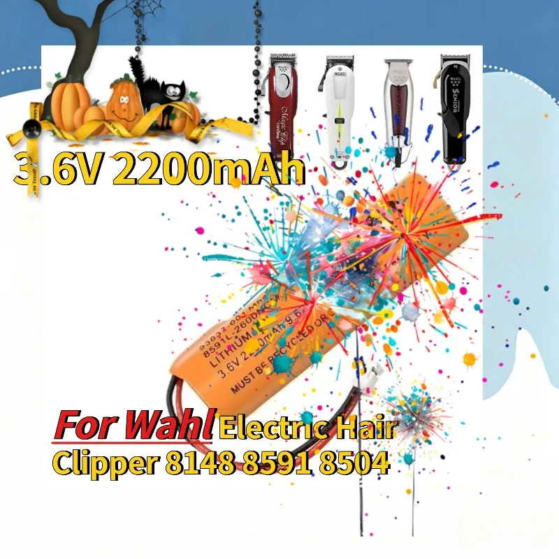 New high-quality 3.6V 2200mAh Lithium-ion Replacement Battery for Wahl Electric Hair Clipper 8148 8591 8504 Compatible Batteries
New high-quality 3.6V 2200mAh Lithium-ion Replacement Battery for Wahl Electric Hair Clipper 8148 8591 8504 Compatible Batteries