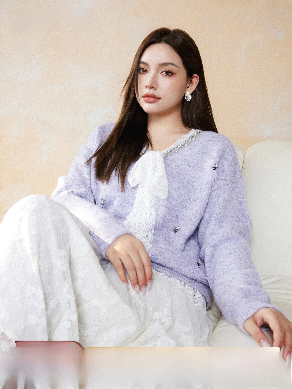 Plusmall Lazy Marilyn Skin-friendly Wool Blend Yarn Spring Lace Splicing V-ne oulder Drop Knitted Sweater Long Sve Ove...
Plusmall Lazy Marilyn Skin-friendly Wool Blend Yarn Spring Lace Splicing V-ne oulder Drop Knitted Sweater Long Sve Ove...