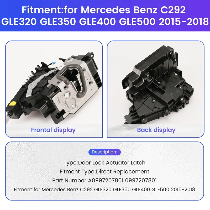 A 0997207801 Защелка привода замка правой двери автомобиля для Mercedes Benz C292 GLE320 GLE350 GLE400 GLE500 2015-2018 0997207801
A 0997207801 Защелка привода замка правой двери автомобиля для Mercedes Benz C292 GLE320 GLE350 GLE400 GLE500 2015-2018 0997207801