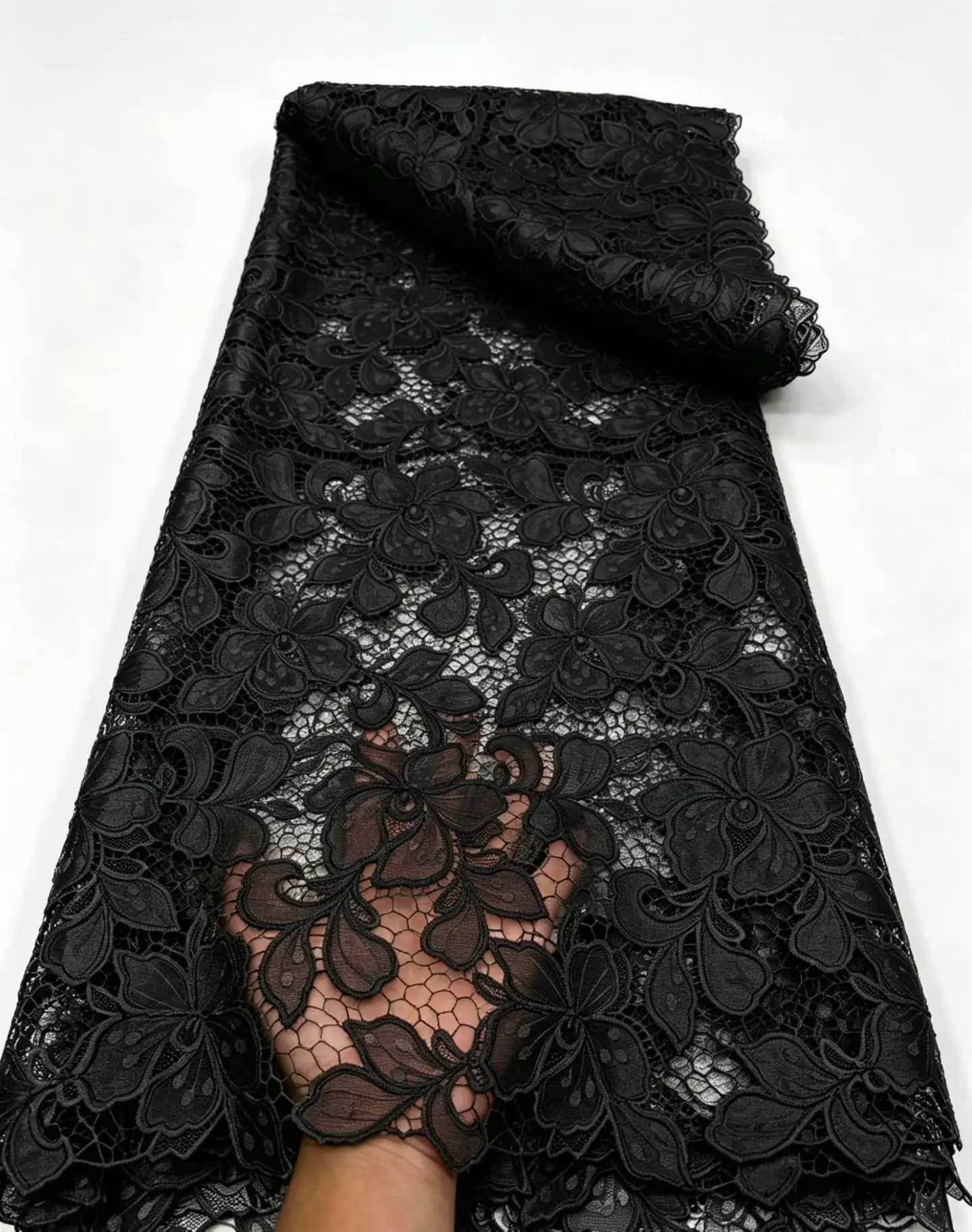 Black African Chiffon 2026 Water Soluble Lace Fabric High Quality Nigerian Guipure Cord for Women's Dresses Sewing 5Yards M427-1
Black African Chiffon 2026 Water Soluble Lace Fabric High Quality Nigerian Guipure Cord for Women's Dresses Sewing 5Yards M427-1