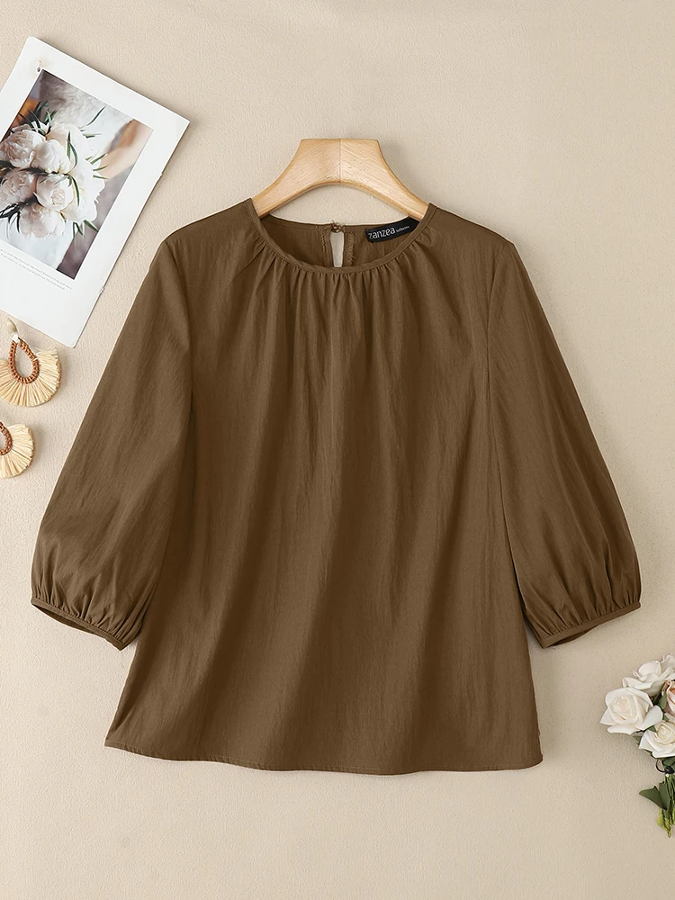 ZANZEASummer Women Tops 2025 Vintage Solid Shirts Elegant 3/4 Lantern Sleeve Blouse Casual O Neck Loose Blusas Mujer Oversize
ZANZEASummer Women Tops 2025 Vintage Solid Shirts Elegant 3/4 Lantern Sleeve Blouse Casual O Neck Loose Blusas Mujer Oversize