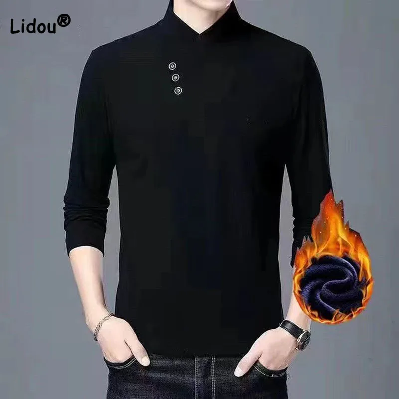 Autumn Winter Casual Trend Solid Color Thick T-shirt Male Clothes Slim Simplicity Men's Long Sleeve All-match Pullovers Tops
Autumn Winter Casual Trend Solid Color Thick T-shirt Male Clothes Slim Simplicity Men's Long Sleeve All-match Pullovers Tops