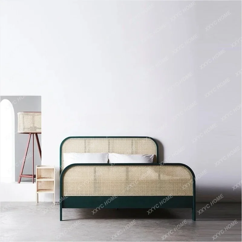 Style Rattan Woven Master Bedroom Homestay Style Vintage Rattan Art Bed
Style Rattan Woven Master Bedroom Homestay Style Vintage Rattan Art Bed