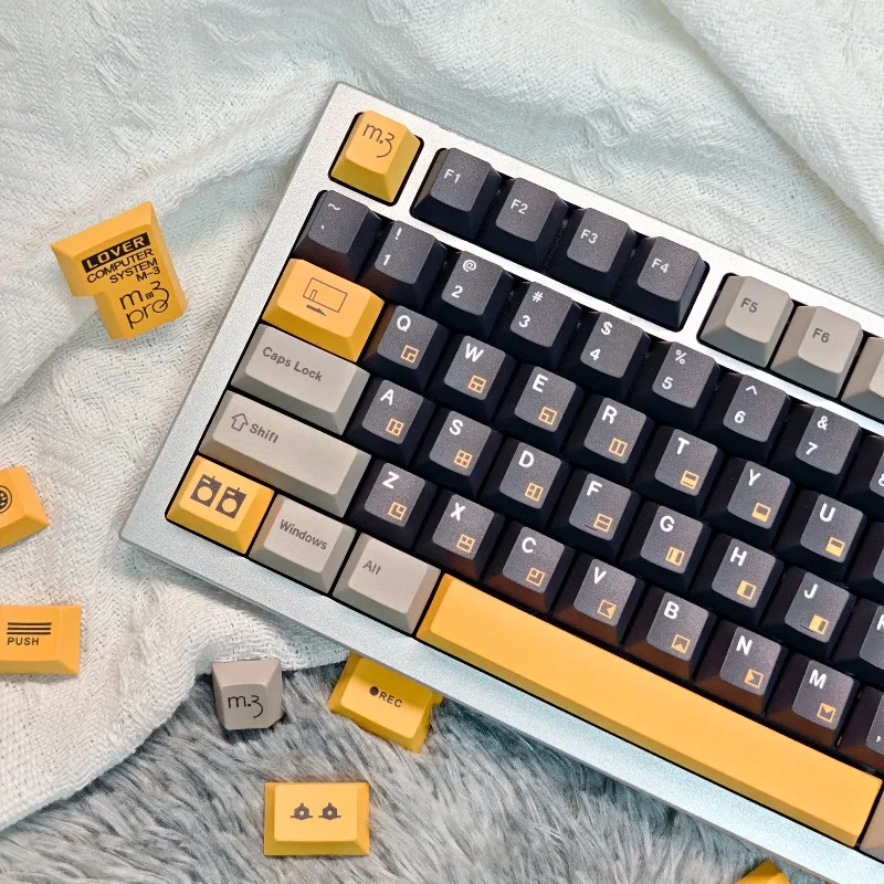 Yellow Gray Black Theme Keycaps Set Customized PBT Sublimation Cherry Profile Keyboard Cap for Mechanical Keyboard Accessories
Yellow Gray Black Theme Keycaps Set Customized PBT Sublimation Cherry Profile Keyboard Cap for Mechanical Keyboard Accessories
