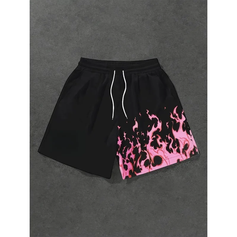 Flame Pattern Pink Shorts Black Flame Skull
Flame Pattern Pink Shorts Black Flame Skull
