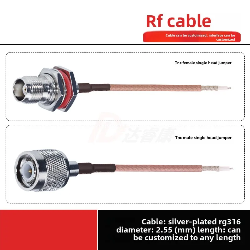 TNC Male to Female Welding Cable Extension RG316 PCB Circuit Board Adapter Male to Female Adapter Cable for Welding
TNC Male to Female Welding Cable Extension RG316 PCB Circuit Board Adapter Male to Female Adapter Cable for Welding
