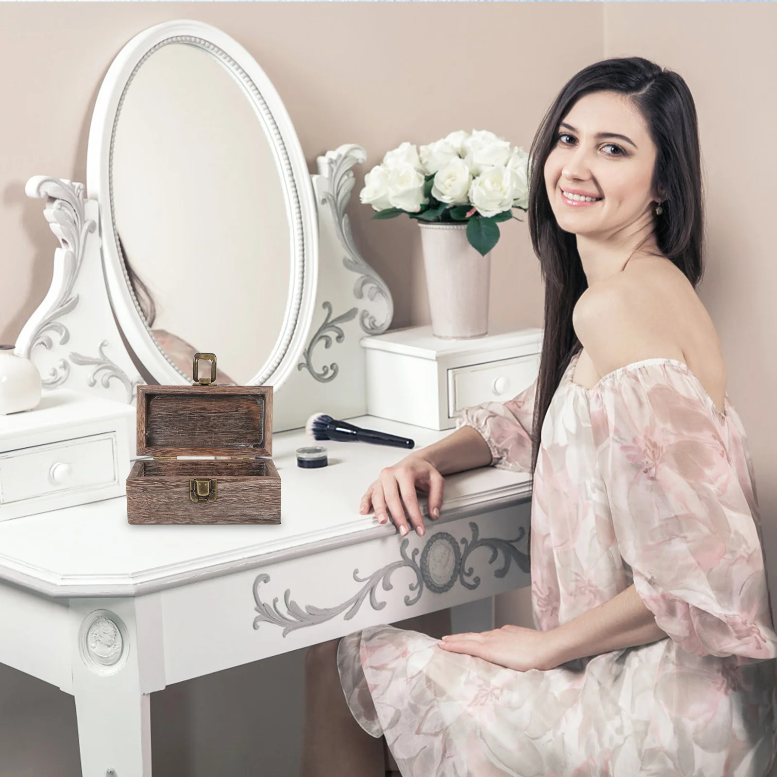 Wooden Storage Box With Lid, Vintage Jewelry Organizer Case For Glasses Rings Crafts, Compact Keepsakes Trinket Box, Retro
Wooden Storage Box With Lid, Vintage Jewelry Organizer Case For Glasses Rings Crafts, Compact Keepsakes Trinket Box, Retro