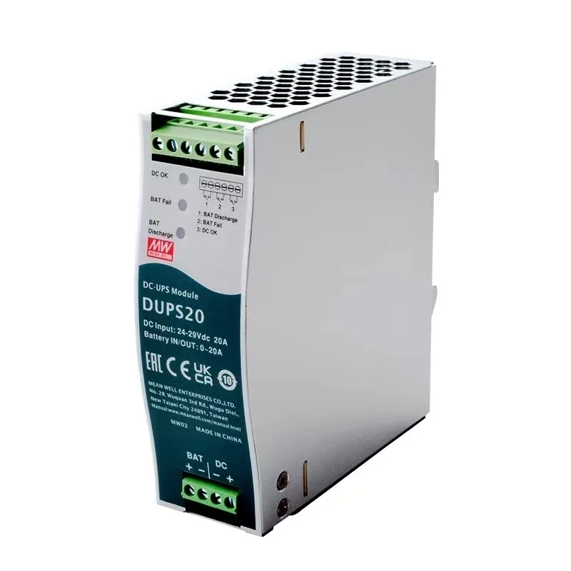 Mean Well DUPS20 DUPS40 Security Emergency Module 24V20A 40A DC Uninterruptible Guideway DC UPS Module
Mean Well DUPS20 DUPS40 Security Emergency Module 24V20A 40A DC Uninterruptible Guideway DC UPS Module