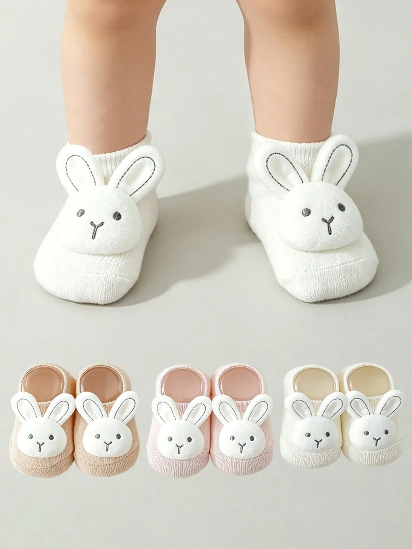3 Pairs of Cute and Adorable Bunny-Patterned Short Socks for Babies, Made of Cotton Material Suitable for Babies to Wear Indoors
3 Pairs of Cute and Adorable Bunny-Patterned Short Socks for Babies, Made of Cotton Material Suitable for Babies to Wear Indoors