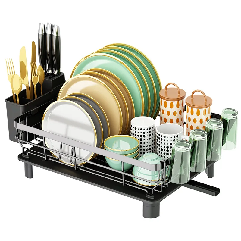 Stable Kitchen Dish Drain Rack Tableware Storage Rack Tableware Shelf Drain Basket Sink Dishwasher Dish Rack