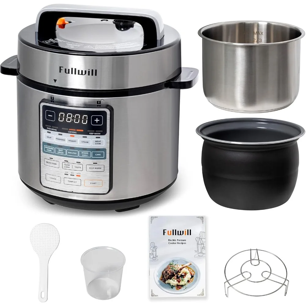 Electric Pressure Cooker 6QT Dual Pots, 12 in 1 MultiFunction Cooker with 304 Stainless Steel & Ceramic Pots, Pressure Cook, So
Electric Pressure Cooker 6QT Dual Pots, 12 in 1 MultiFunction Cooker with 304 Stainless Steel & Ceramic Pots, Pressure Cook, So