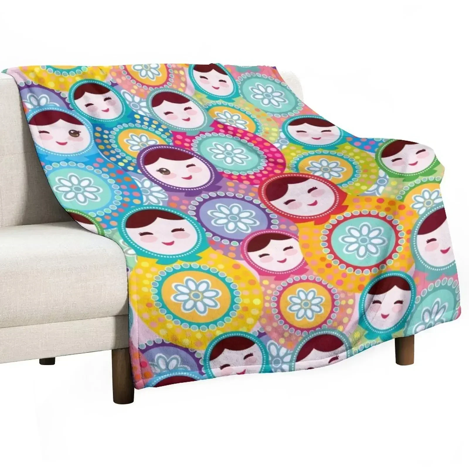 Russian dolls matryoshka, pink blue green colors colorful bright, seamless pattern Throw Blanket warm winter Blankets
Russian dolls matryoshka, pink blue green colors colorful bright, seamless pattern Throw Blanket warm winter Blankets