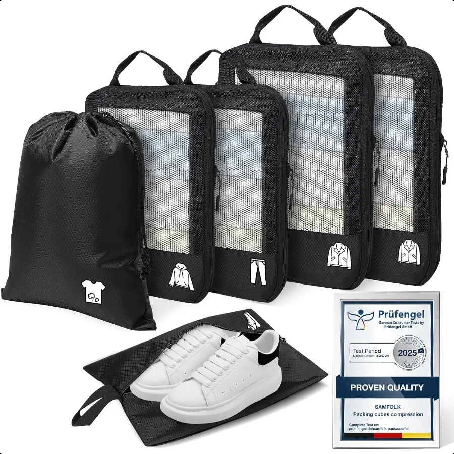 Comprion Packing Cubes for Travel Lightweight 6 Set Bags Cruise Must Haves for Lage Carry On Suitcase and Clothes Organizer Dur 
Comprion Packing Cubes for Travel Lightweight 6 Set Bags Cruise Must Haves for Lage Carry On Suitcase and Clothes Organizer Dur