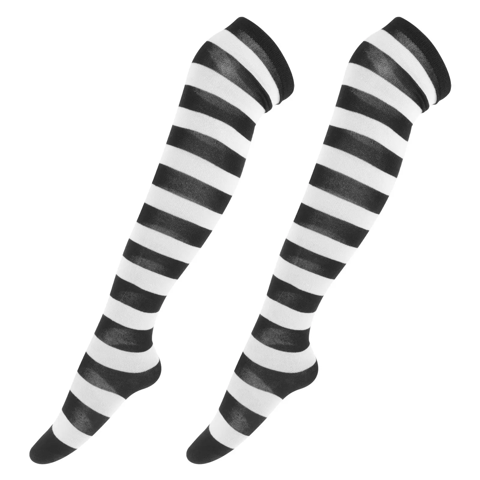 Black White Wide Striped Thigh High Knee Length Cosplay Party Festival Christmas Stage Over The Knee Socks
Black White Wide Striped Thigh High Knee Length Cosplay Party Festival Christmas Stage Over The Knee Socks
