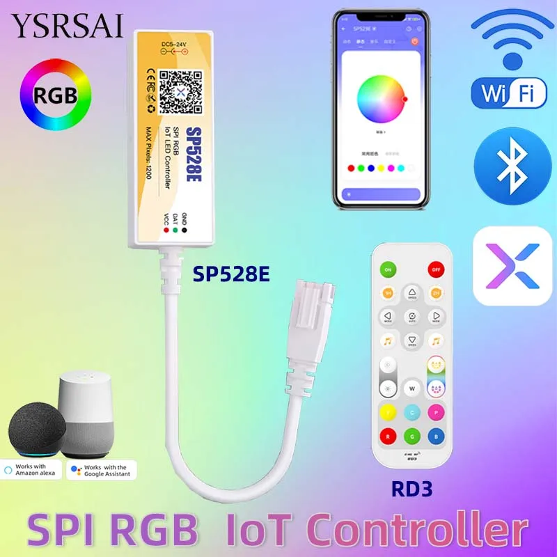 DC5-24V WiFi SPI RGB LED Controller SP528E 1200 Piexel WS2811/2812B Addressable Dynamic RD3 Remote BalanX APP Voice Alexa Google
DC5-24V WiFi SPI RGB LED Controller SP528E 1200 Piexel WS2811/2812B Addressable Dynamic RD3 Remote BalanX APP Voice Alexa Google