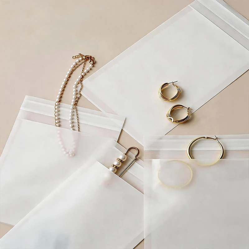 50Pcs Wax Paper Self Adhesive Jewelry Bags 89*135mm Matte Paper Pouches for Cards Earrings Necklaces Packaging Small Business
50Pcs Wax Paper Self Adhesive Jewelry Bags 89*135mm Matte Paper Pouches for Cards Earrings Necklaces Packaging Small Business