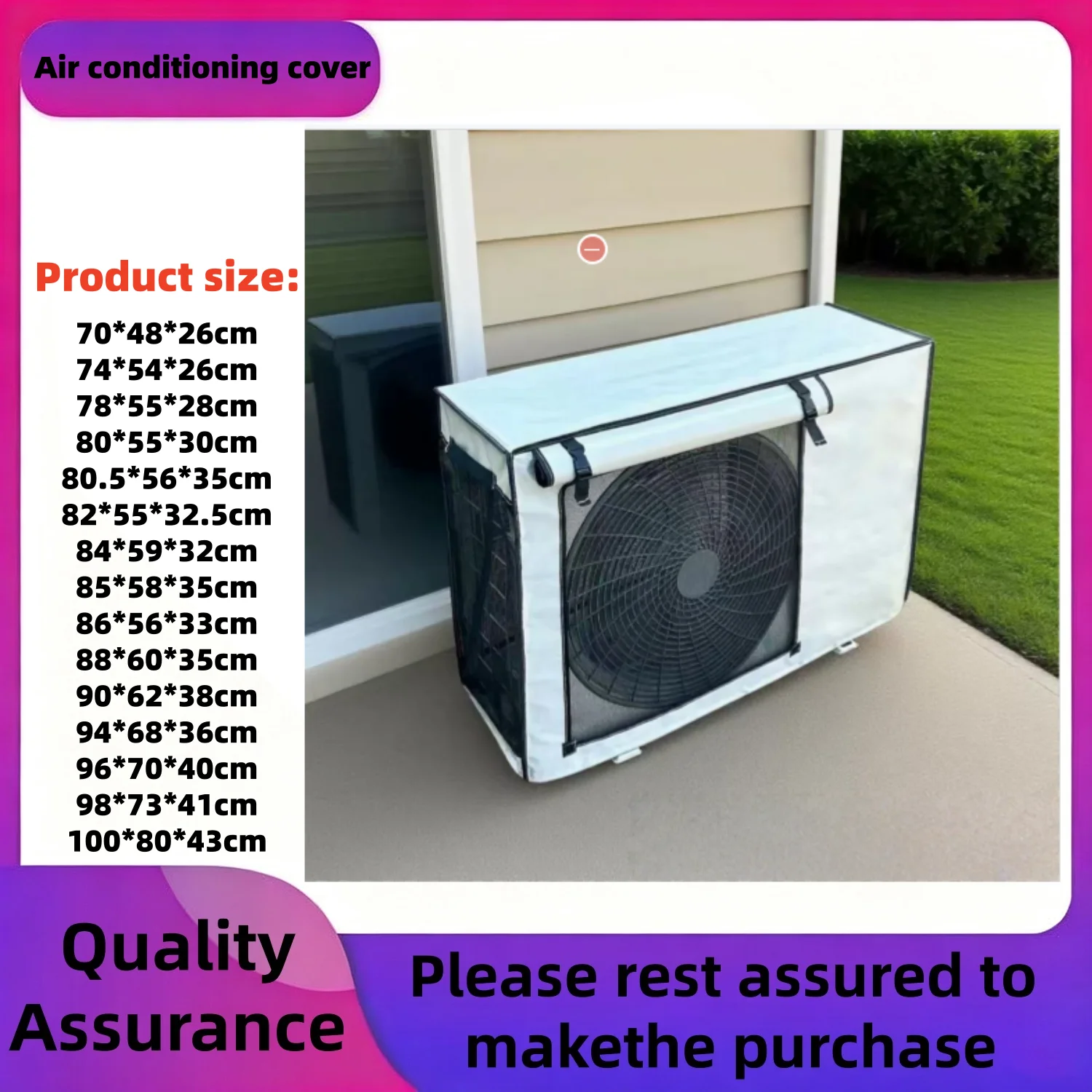 Silvery Air Conditioner Outdoor Unit Cover, Outdoor Air Conditioning Cover To Prevent Sun, Water, And Rain
Silvery Air Conditioner Outdoor Unit Cover, Outdoor Air Conditioning Cover To Prevent Sun, Water, And Rain