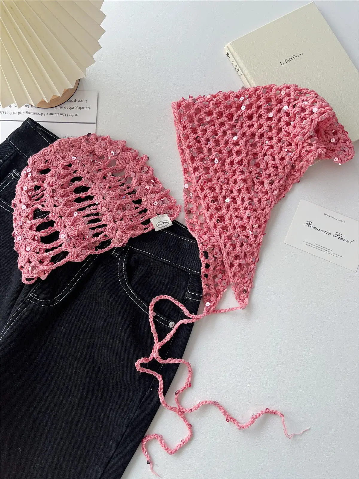 Pink Ethnic Style Hollow Triangle Headscarf Sequins Lace Up Sweet Girl All-Match Spice Girl Beanie Cap Decor Hem Skirt
Pink Ethnic Style Hollow Triangle Headscarf Sequins Lace Up Sweet Girl All-Match Spice Girl Beanie Cap Decor Hem Skirt