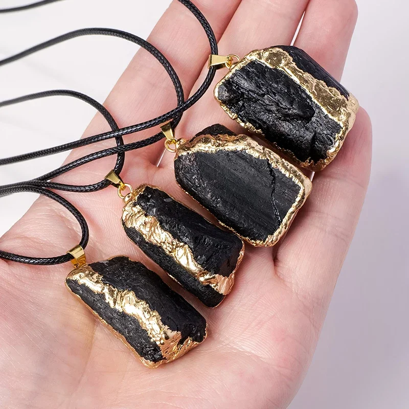 Natural Crystal Raw Stone Black Tourmaline Gold Pendant Hand Polished Electrical Stone Pillar Necklace Pendant Jewelry Charms
Natural Crystal Raw Stone Black Tourmaline Gold Pendant Hand Polished Electrical Stone Pillar Necklace Pendant Jewelry Charms