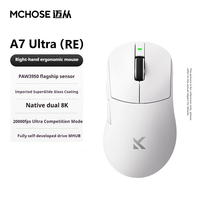 MCHOSE A7 Ultra Re Mouse Esports Game Three Mode Wireless Bluetooth Lightweight Paw3950 Right Hand Ergonomic Computer Mouse
MCHOSE A7 Ultra Re Mouse Esports Game Three Mode Wireless Bluetooth Lightweight Paw3950 Right Hand Ergonomic Computer Mouse 