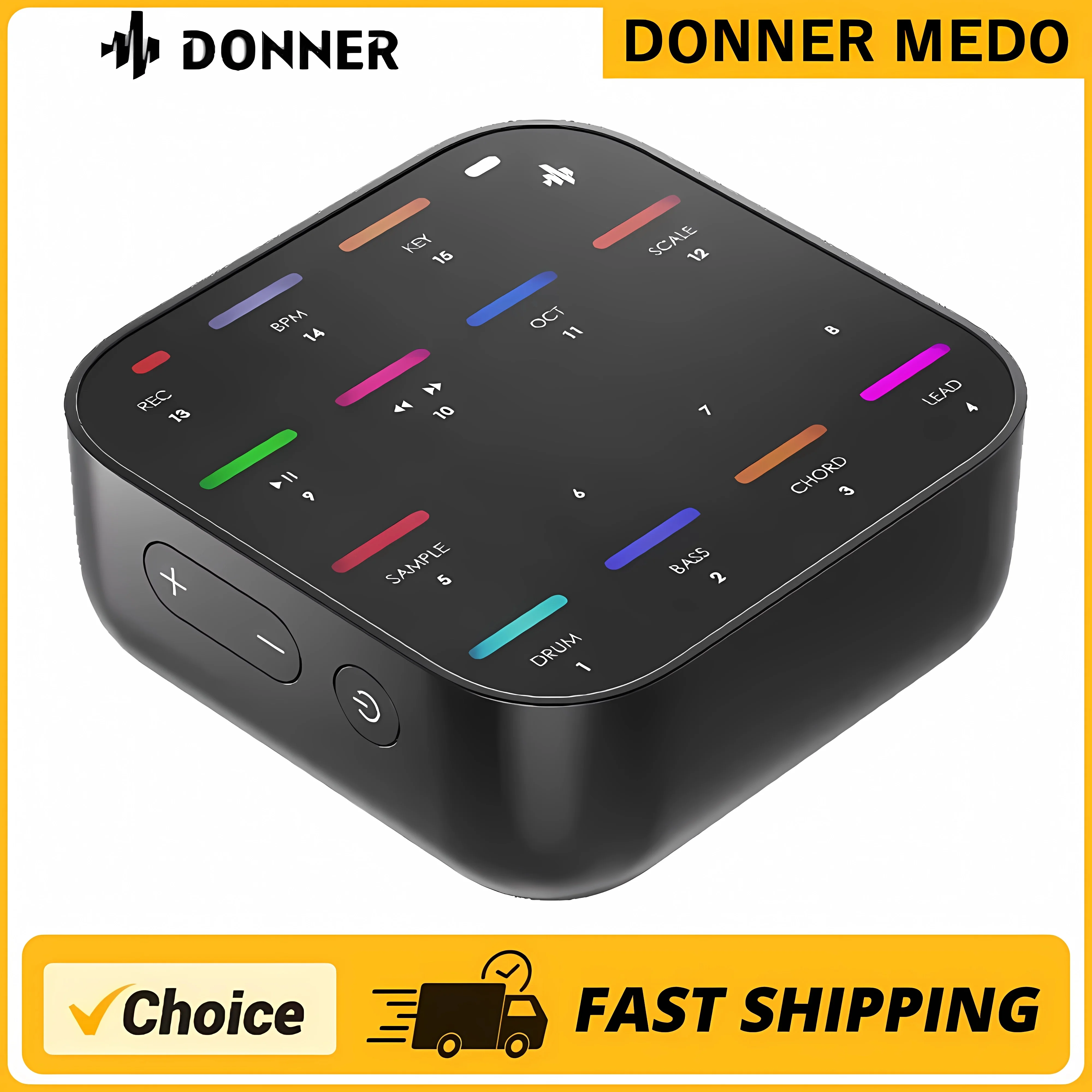 Donner Medo Midi Controller, Portable Electronic Instrument || Chord, Sample, Lead, Bass, Drum
Donner Medo Midi Controller, Portable Electronic Instrument || Chord, Sample, Lead, Bass, Drum