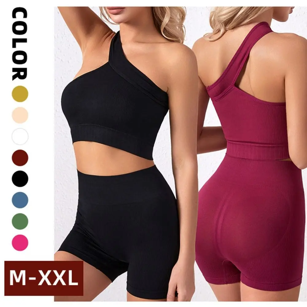 2Pcs Casual Seamless Women Workout Sets Ribbed One Shoulder Active Wear High Waist Tank Tops Yoga Outfits Fitness
2Pcs Casual Seamless Women Workout Sets Ribbed One Shoulder Active Wear High Waist Tank Tops Yoga Outfits Fitness