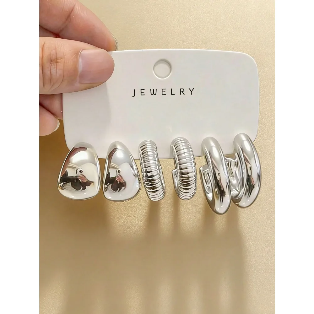 6-18pcs Gold-Tone Fashion Earring Set, Stylish & Elegant, Suitable For Daily, Party, And Event Wear
6-18pcs Gold-Tone Fashion Earring Set, Stylish & Elegant, Suitable For Daily, Party, And Event Wear