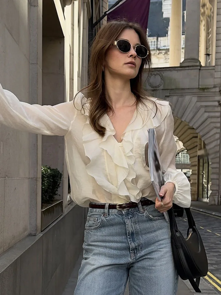 HH женская весенняя универсальная ламинированная декоративная рубашка с v-образным вырезом, женская классическая повседневная темпераментная блузка с длинными рукавами, рубашка 
HH женская весенняя универсальная ламинированная декоративная рубашка с v-образным вырезом, женская классическая повседневная темпераментная блузка с длинными рукавами, рубашка