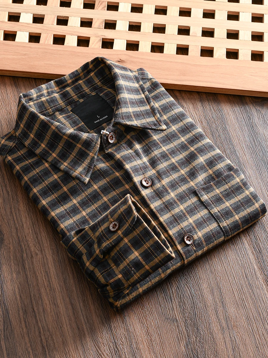Color Woven Fleece Material Men's Autumn Winter Vintage Plaid Workwear Casual Loose Long Sleeve Shirt Fashion Urban Style
Color Woven Fleece Material Men's Autumn Winter Vintage Plaid Workwear Casual Loose Long Sleeve Shirt Fashion Urban Style