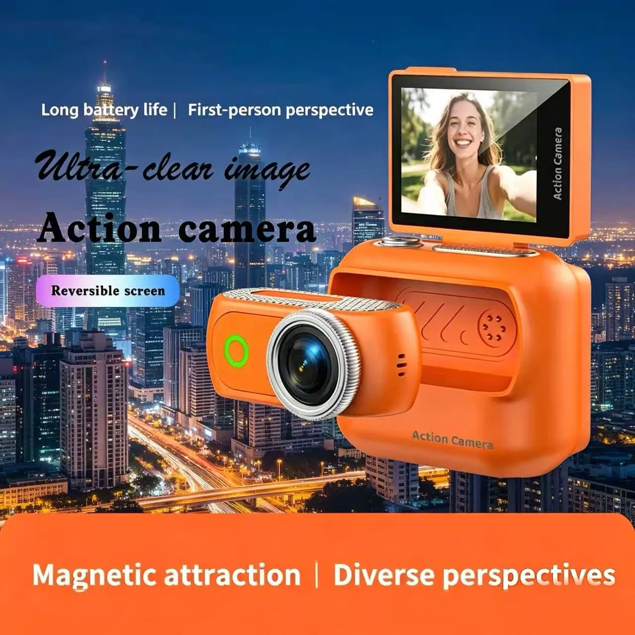 Fold Flip Screen Magnetic Mini Camera Portable WiFi Real-Time Transfer Sport Vlog Cam
Fold Flip Screen Magnetic Mini Camera Portable WiFi Real-Time Transfer Sport Vlog Cam