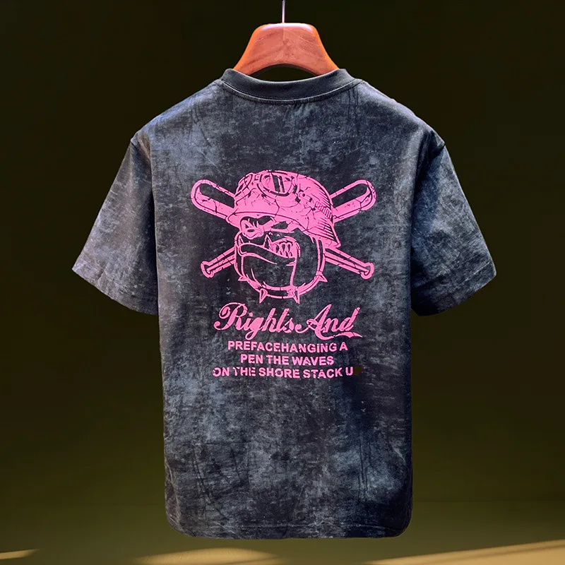 Summer thin short sleeved T-shirt men's retro washed loose printed half sleeved breathable pure cotton top
Summer thin short sleeved T-shirt men's retro washed loose printed half sleeved breathable pure cotton top