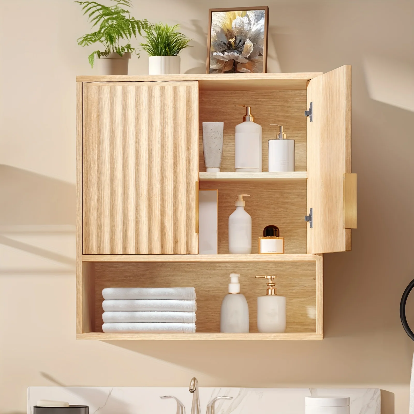 Bathroom Wall Cabinet, Modern Medicine Cabinet Organizer with Double Door And 3 Tier
Bathroom Wall Cabinet, Modern Medicine Cabinet Organizer with Double Door And 3 Tier
