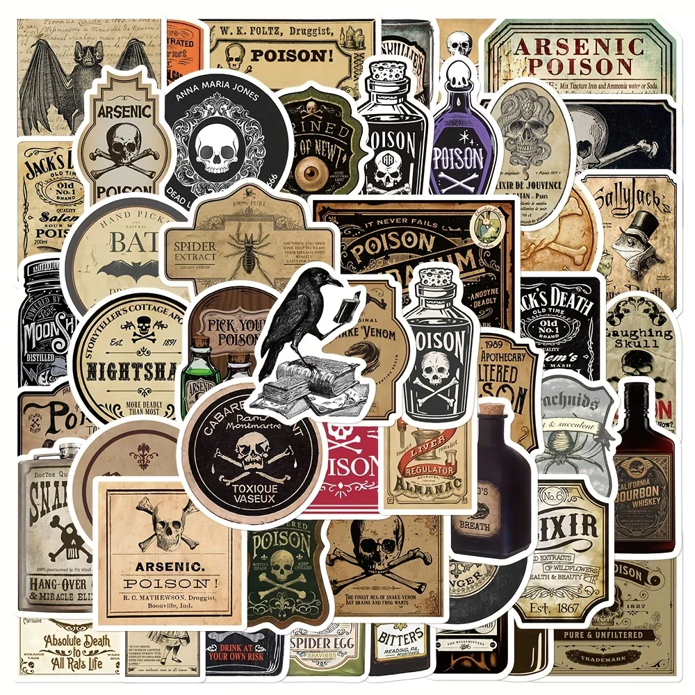 50 Pcs Medieval Retro Yellowed Potion Stickers - DIY Creative Decals for Laptop, Fridge, Notebook Cover & Room Decor
50 Pcs Medieval Retro Yellowed Potion Stickers - DIY Creative Decals for Laptop, Fridge, Notebook Cover & Room Decor