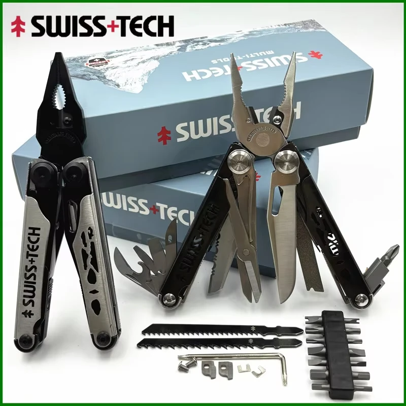 SWISS TECH 37 In 1 Multitool Pliers Folding Multi Tool Scissors Cutter Replaceable Saw Blade EDC Outdoor Camping Survival Tool
SWISS TECH 37 In 1 Multitool Pliers Folding Multi Tool Scissors Cutter Replaceable Saw Blade EDC Outdoor Camping Survival Tool