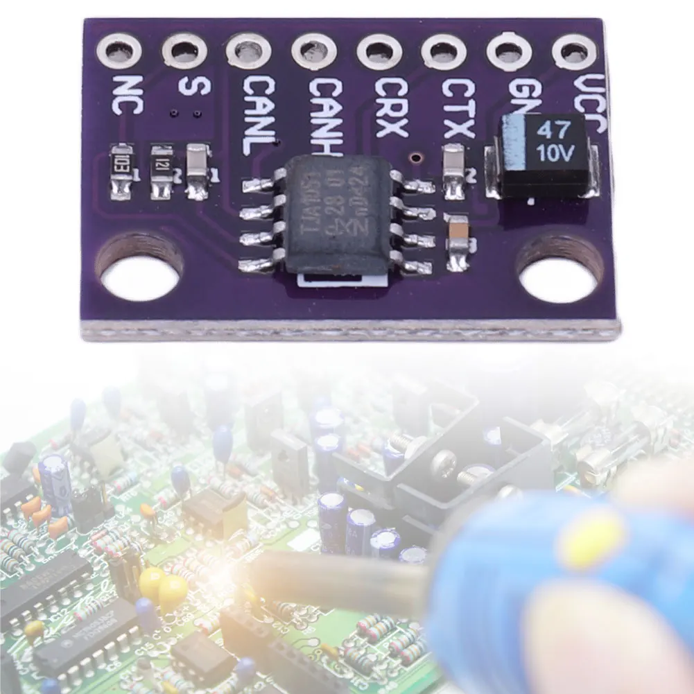 TJA1051T CAN Transceiver Module 1Mbit/s CAN Transceiver Breakout Board 3V- 5V CAN Network Module High Speed Transfer Rate
TJA1051T CAN Transceiver Module 1Mbit/s CAN Transceiver Breakout Board 3V- 5V CAN Network Module High Speed Transfer Rate