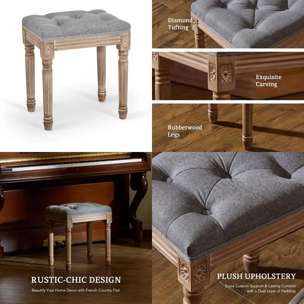 Французский винтажный табурет для ног с деревянными ножками в деревенском стиле и мягким сиденьем, туалетный столик с обивкой из пены с эффектом памяти высотой 18,5 для прихожей
Французский винтажный табурет для ног с деревянными ножками в деревенском стиле и мягким сиденьем, туалетный столик с обивкой из пены с эффектом памяти высотой 18,5 для прихожей