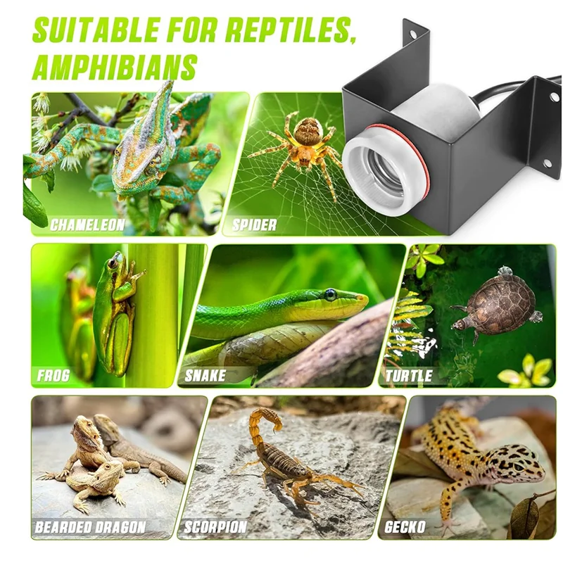 Reptile Socket Heat Lamp Holder Lizard Heat Lamp Bracket Light Heat Lamp Socket Heat Lamp Fixture US Plugab13
Reptile Socket Heat Lamp Holder Lizard Heat Lamp Bracket Light Heat Lamp Socket Heat Lamp Fixture US Plugab13