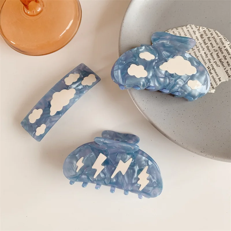 New Acetate Blue Sky Cloud Hair Claw Clips Geometric Large Clamps Grab Bath Shark Clip Ins Headwear Women Hair Accessories
New Acetate Blue Sky Cloud Hair Claw Clips Geometric Large Clamps Grab Bath Shark Clip Ins Headwear Women Hair Accessories