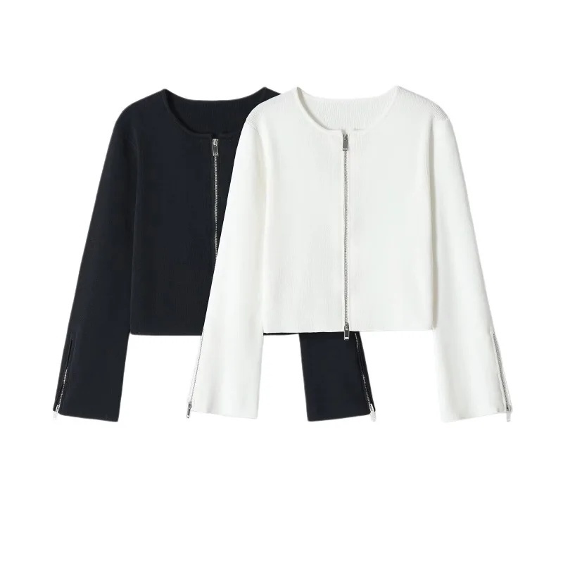 Withered Long Sleeved Round Neck Casual Zipper Knitted Jacket Women's Jacket Woman Clothes Tops
Withered Long Sleeved Round Neck Casual Zipper Knitted Jacket Women's Jacket Woman Clothes Tops